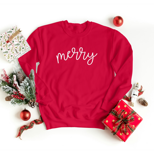 Merry Script Christmas Sweatshirt