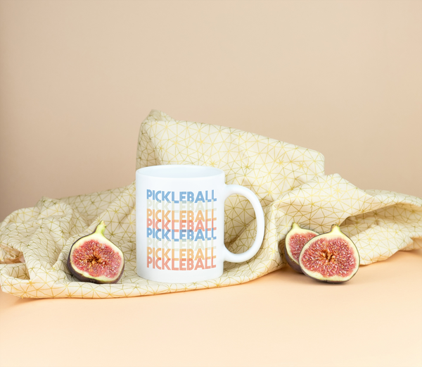 Pickleball Retro design mug, with love louise, made in tennessee, handmade in nashville