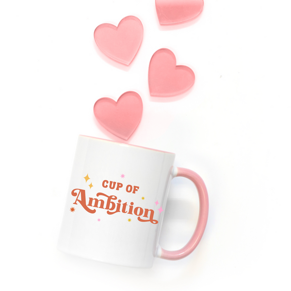 pour yourself a cup of ambition, coffee mug, retro inspired