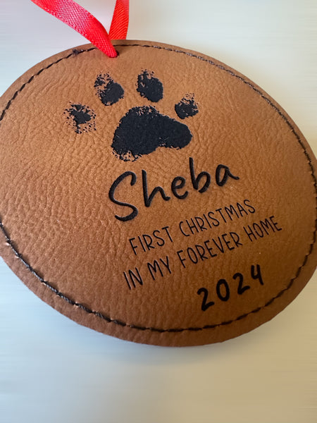 leather ornament
adoption ornament
pet First Christmas
dog ornament
adoption gift Cat
adoption keepsake
Holiday pet ornament
Christmas tree decor
2024 ornament
custom pet gift
Forever home
pet ornament
New pet ornament