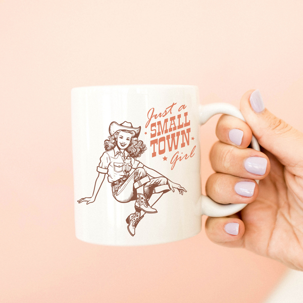 Just a small town girl, vintage cowgirl, retro western mug, cowgirl mug