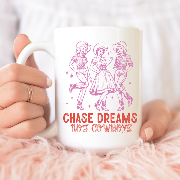 cowgirl mug, vintage cowgirl, retro cowgirl mug, chase dreams