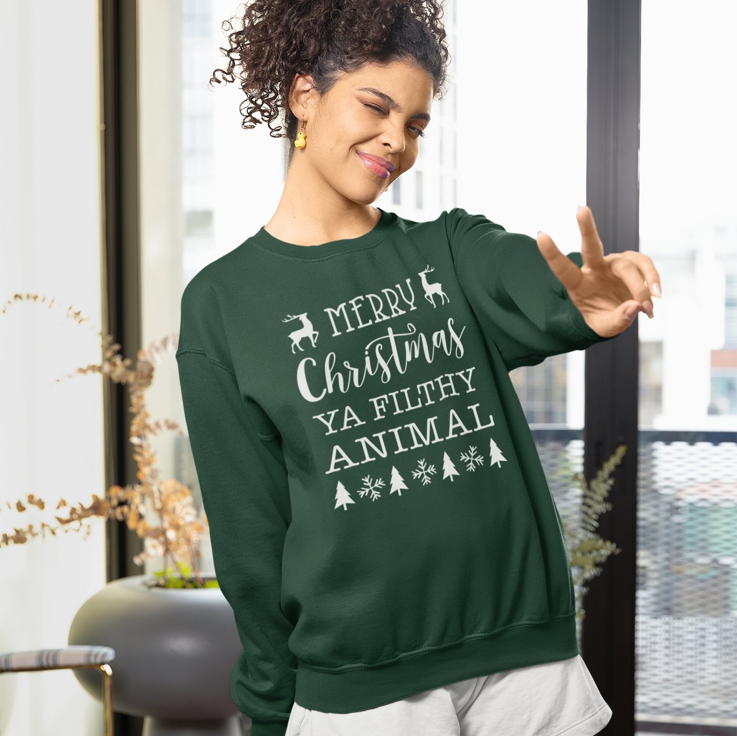 Merry Christmas Ya Filthy Animal Sweatshirt