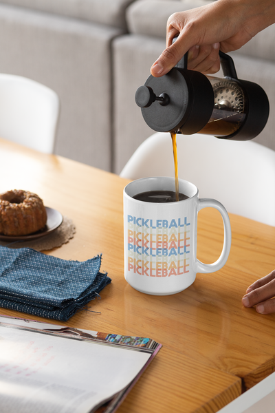 Pickleball Retro design mug, with love louise, made in tennessee, handmade in nashville