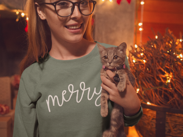 Merry Script Christmas Sweatshirt