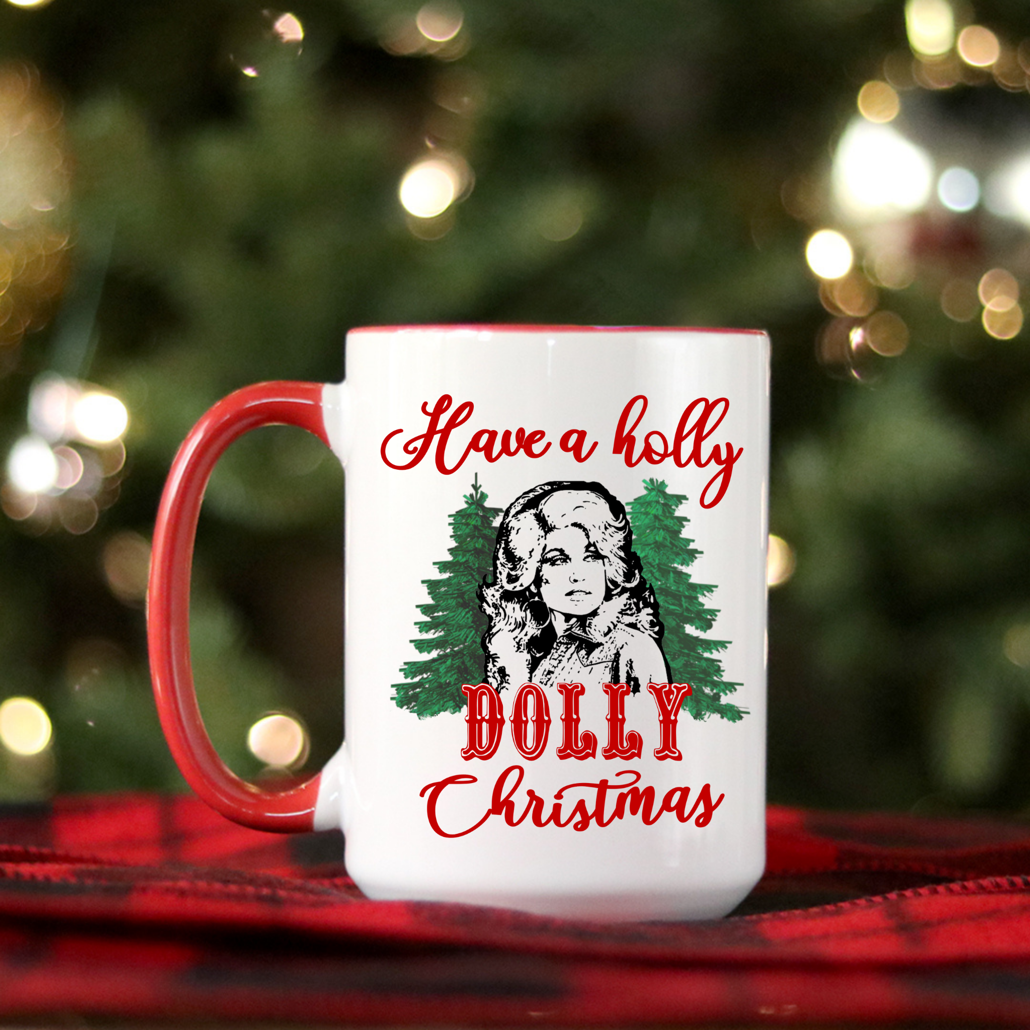 Have a Holly Dolly Christmas Coffee Mug – Turquoise and Tequila