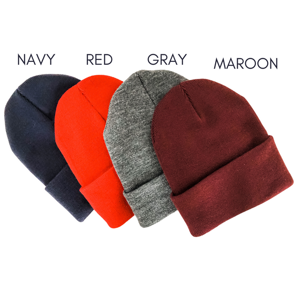 Mama Vegan Leather Patch Beanie