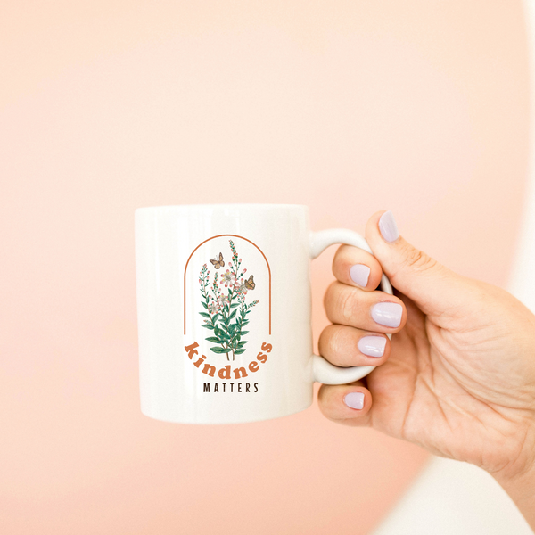 Kindness Matters Retro Style Ceramic Mug