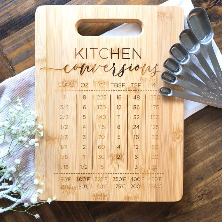 Kitchen Conversion Board, Custom Cutting Board, Baking tool