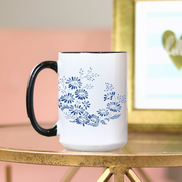 Pyrex Inspired Colonial Mist Design Ceramic Mug