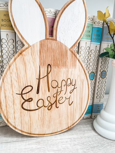 Easter Rabbit Ears Wooden Board