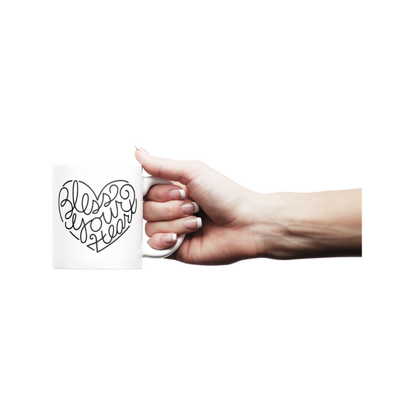 Bless Your Heart Ceramic Mug with Handle Color Options