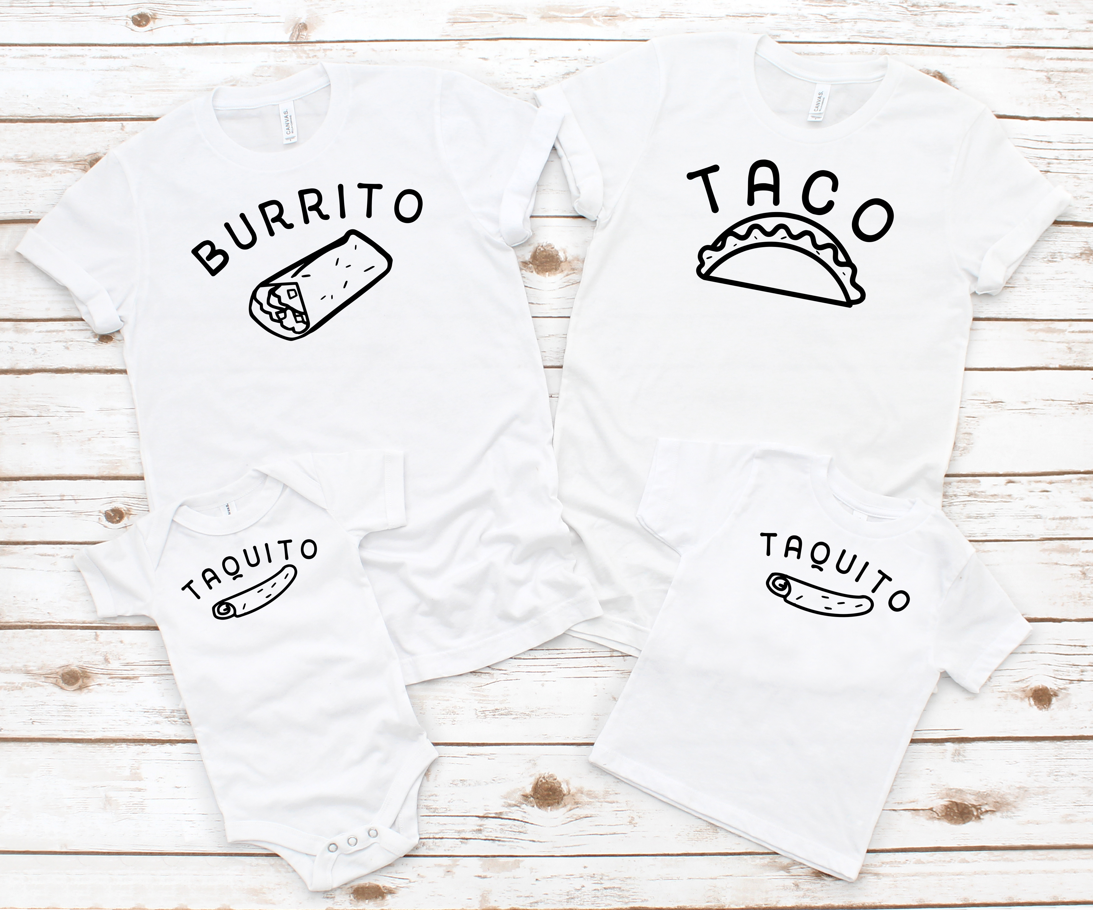 Taco Family Matching Clothes Tshirt Baby Bodysuit Kids Tshirt