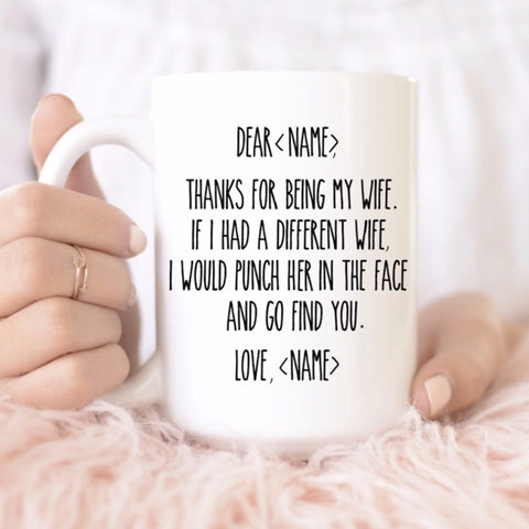 Personalized Dear Wife Mug - With Love Louise