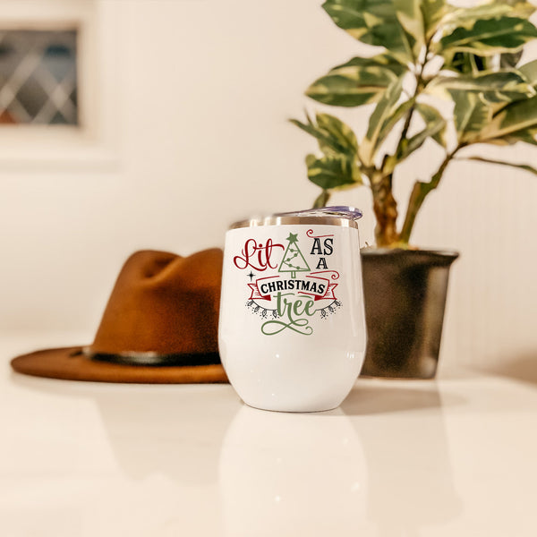 Lit as a Christmas Tree Stainless Steel Beverage Wine Tumbler