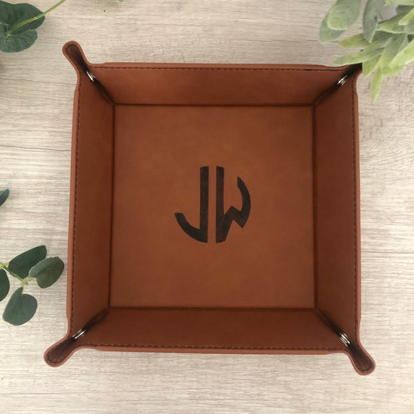 leather valet, valet tay, catch all, leather valet tray, monogrammed custom valet tray, monogram leather valet