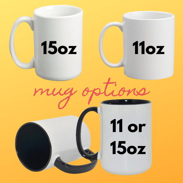 Pyrex Inspired Butterprint Design Ceramic Mug with Handle Color Options