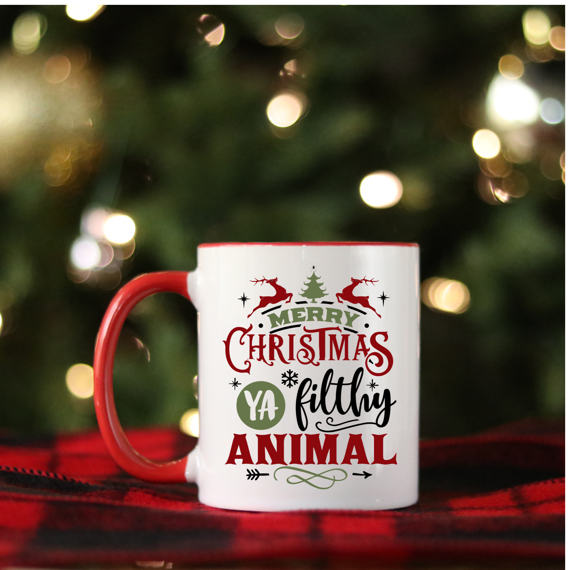 Merry Christmas Ya Filthy Animal Coffee Mugs - Red or Green – Gia Roma