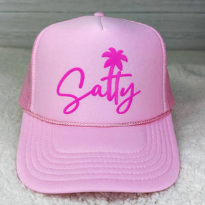 Trendy Transfers - Salty Pink PUFF Hat/Pocket Screen Print Heat Transfer