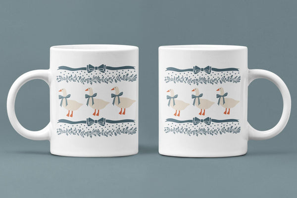 Blue Ribbon Goose Mug, 1980s grandmacore, goose gift, geese gift