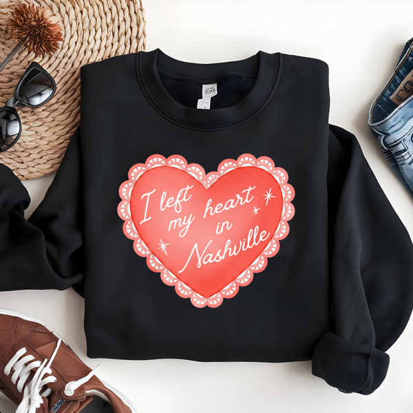 I Left My Heart In Nashville Valentine Sweatshirt