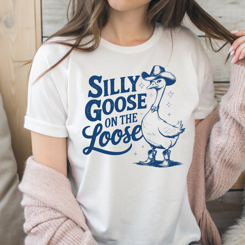Silly Goose on the Loose Tee – Funny Graphic T-Shirt for Women & Men | Cute Animal Shirt