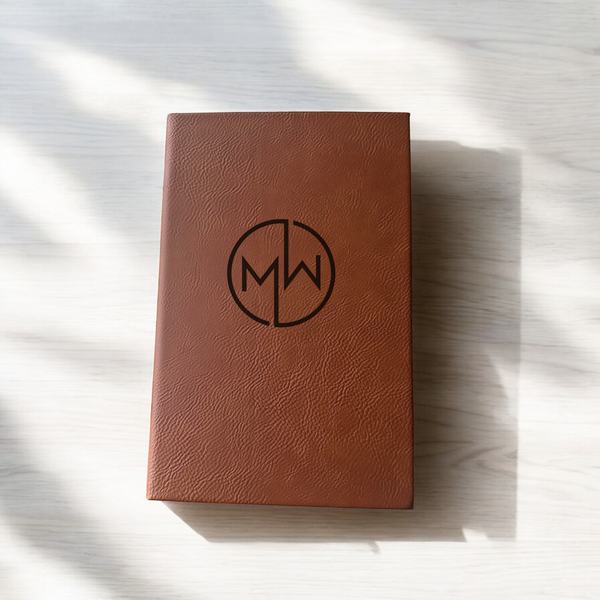 Personalized Engraved Journal - Custom Notebook with your brand, logo or custom text