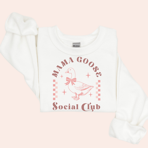 Mama Goose Social Club Tee – Cute Aesthetic Mom Shirt | Soft Cozy Gift for Her