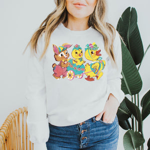 Retro Spring Shirt, Retro Design, Bunny, Chick, Duck Tee,  Retro Easter Bunny Shirt For Egg Hunters, Easter Bunny Shirt, Easter Shirt For Woman, Easter Family Shirt, Easter Day Shirt