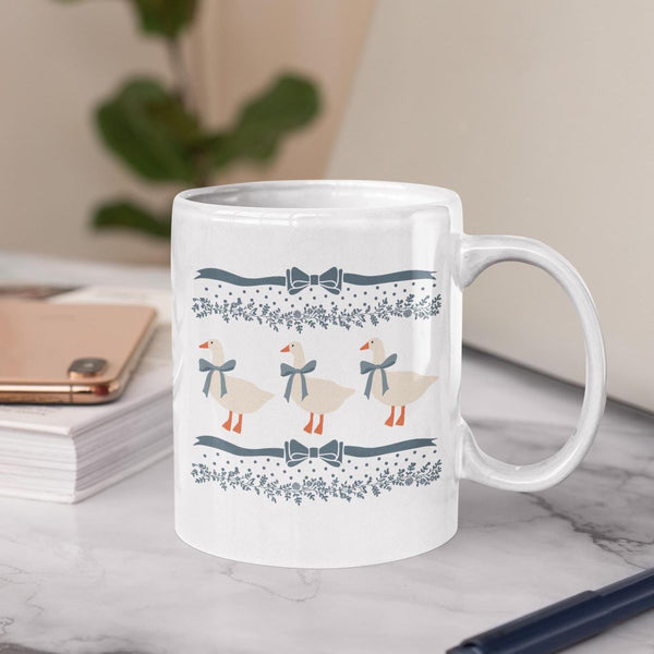 Blue Ribbon Goose Mug, 1980s grandmacore, goose gift, geese gift