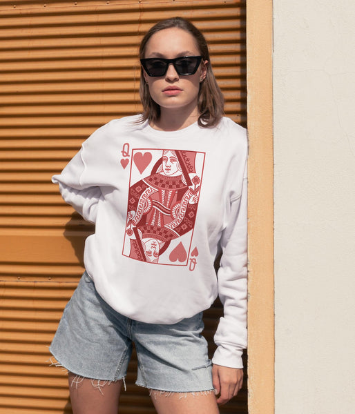 Queen of Hearts Sweatshirt
Valentine&#39;s Day Sweatshirt for Women
Pink and Red Sweatshirt
Romantic Sweatshirt for Her
Valentine Queen Sweatshirt Queen Card Sweatshirt
Heart Design Sweatshirt
Cute Valentine&#39;s Outfit
Gift for Her Valentine&#39;s Day