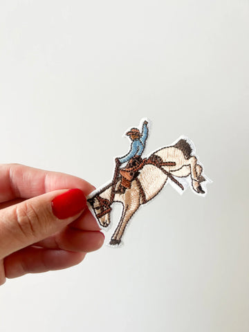 Field Trip Threads - Bucking Bronco Patch Embroidered Iron-On Patch Rodeo Horse