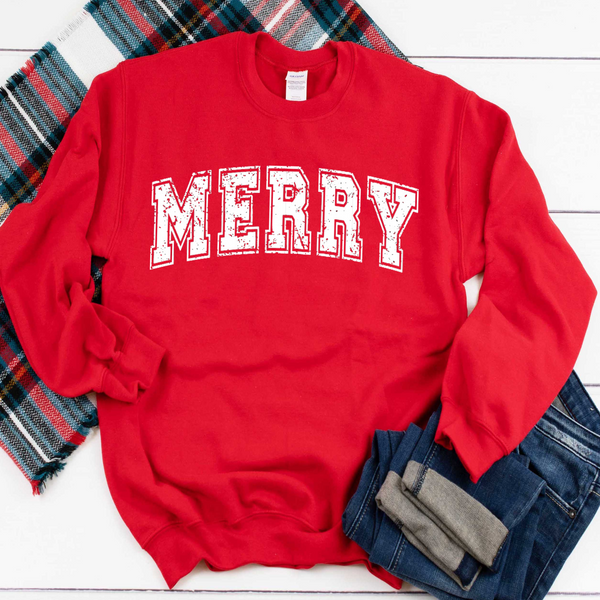 Merry Athletic Style Christmas Sweatshirt