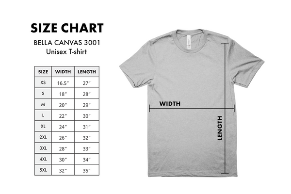 the size chart for a women's t - shirt