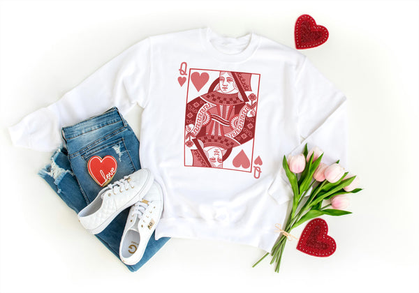 Queen of Hearts Sweatshirt
Valentine&#39;s Day Sweatshirt for Women
Pink and Red Sweatshirt
Romantic Sweatshirt for Her
Valentine Queen Sweatshirt Queen Card Sweatshirt
Heart Design Sweatshirt
Cute Valentine&#39;s Outfit
Gift for Her Valentine&#39;s Day