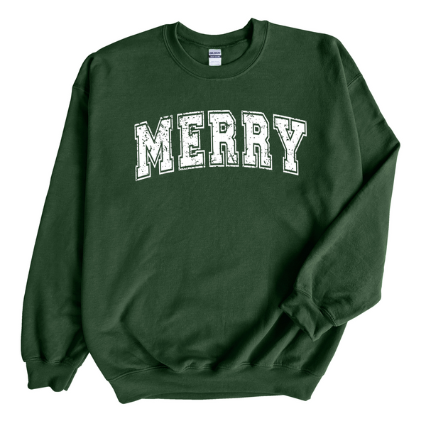 Merry Athletic Style Christmas Sweatshirt