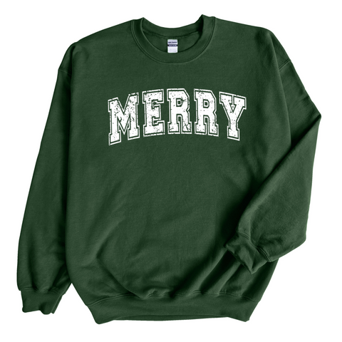 Merry Varsity Style Christmas Sweatshirt