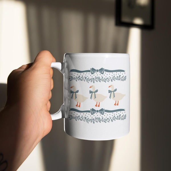 Blue Ribbon Goose Mug, 1980s grandmacore, goose gift, geese gift