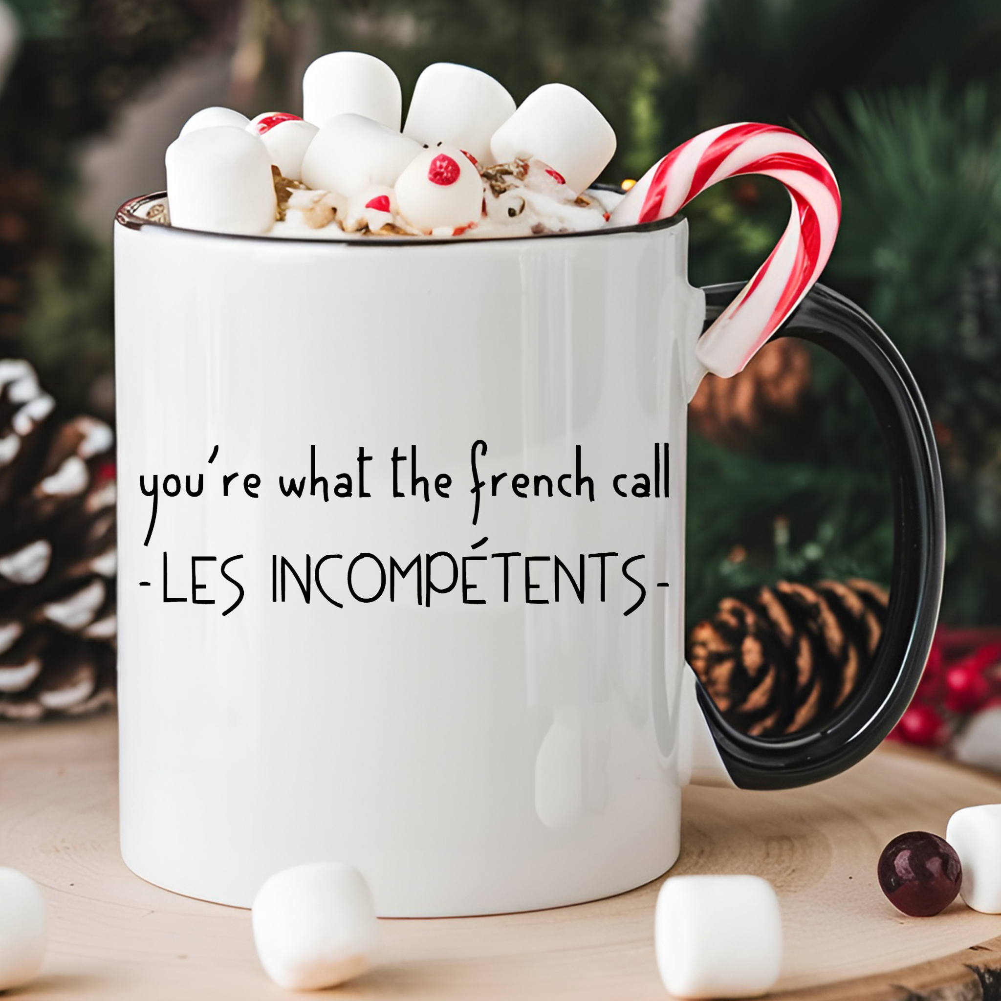 Home Alone mug
Funny Christmas mug
Holiday movie quote mug
Les incompetents quote
Black handle mug
11 oz coffee mug
Unique gift for movie lovers
Christmas coffee cup
Holiday drinkware
Cute winter mug
Gift for Home Alone fans
Cheeky holiday mug
Pop culture mug
Funny gift for friends
Ceramic coffee mug