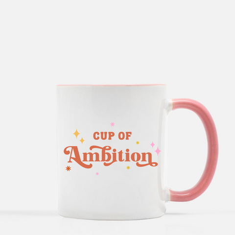 pour yourself a cup of ambition, coffee mug, retro inspired