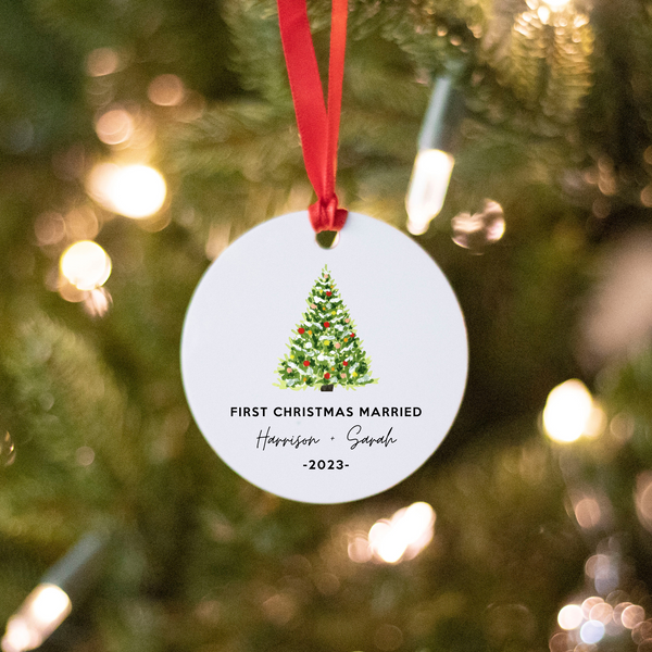 Wedding Gift, Christmas wedding gift, First Christmas married ornament,  stocking stuffer for newlyweds, newlywed gift.