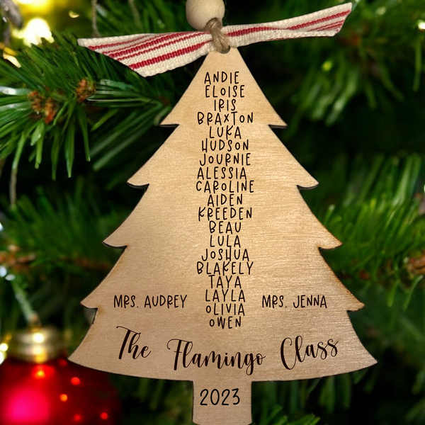 Personalized Teacher Ornament - Teacher Class List Ornament - Teacher Christmas Gifts - Thank You Teacher Ornament