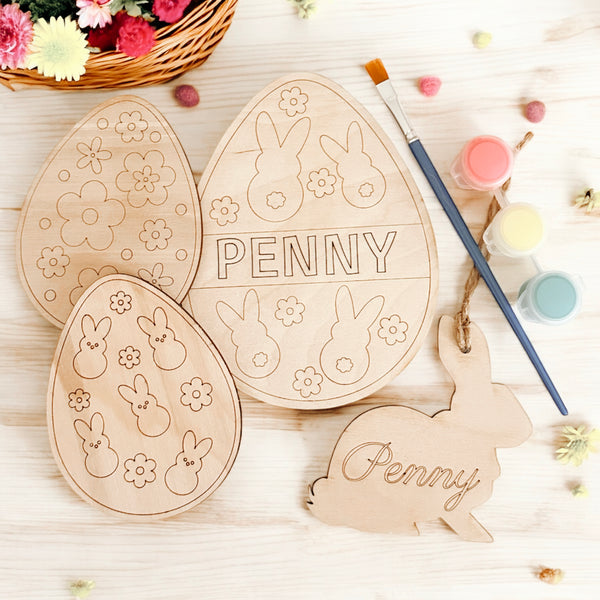 Personalized Easter Egg Painting Set & Custom Basket Tag