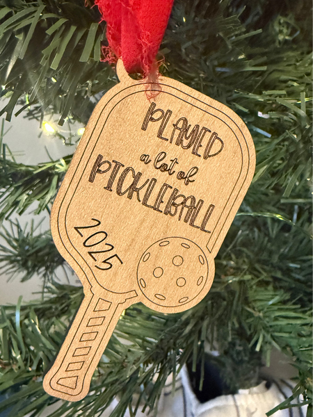 Pickleball 2025 Christmas Ornament