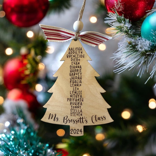 Personalized Teacher Ornament - Teacher Class List Ornament - Teacher Christmas Gifts - Thank You Teacher Ornament