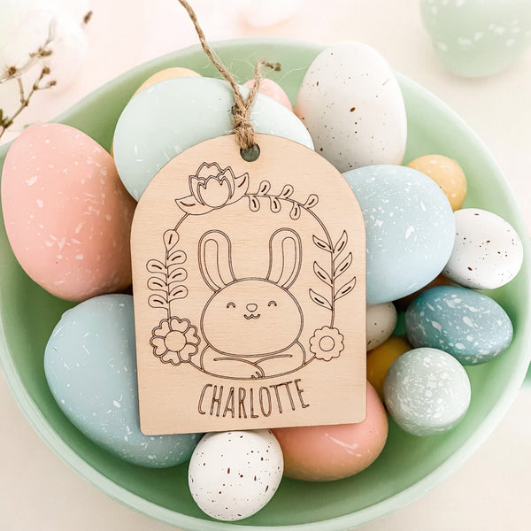 Personalized Easter Egg Painting Set & Custom Basket Tag