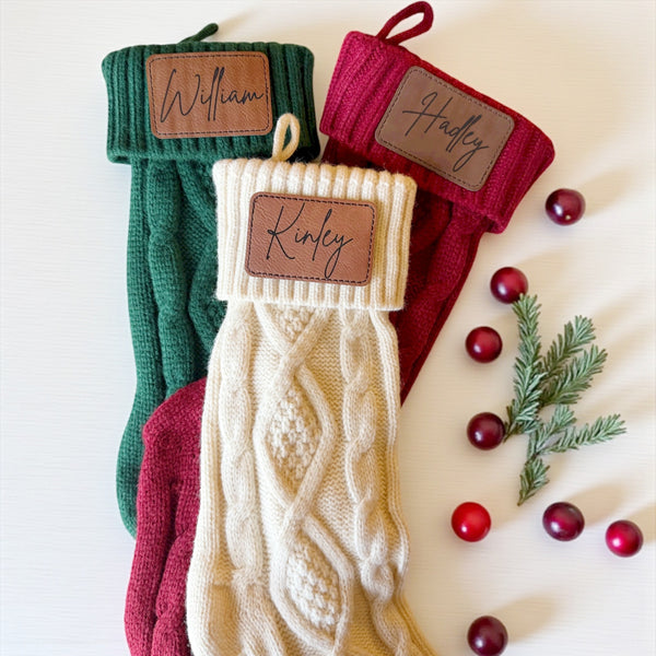 Personalized Cable Knit Christmas Stockings