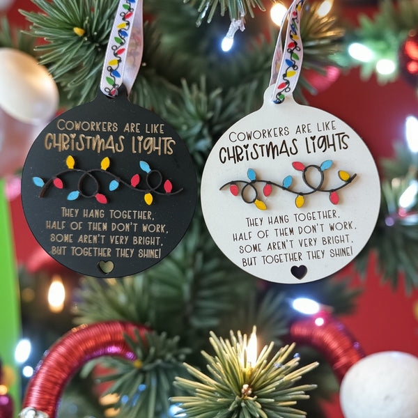 coworker christmas ornament, funny office ornament, secret santa gift, engraved ornament, handmade christmas ornament, office christmas gift, painted ornament, team gift, work humor ornament, holiday coworker gift, handmade holiday decor, engraved wood ornament