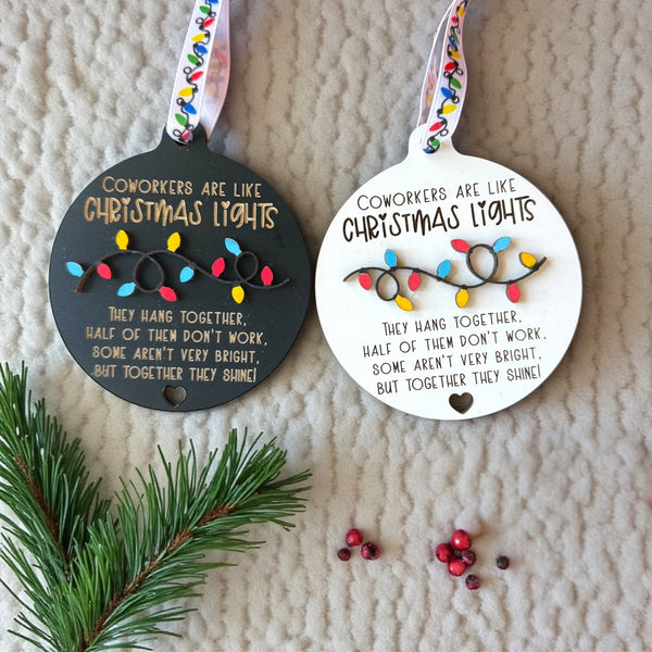 coworker christmas ornament, funny office ornament, secret santa gift, engraved ornament, handmade christmas ornament, office christmas gift, painted ornament, team gift, work humor ornament, holiday coworker gift, handmade holiday decor, engraved wood ornament