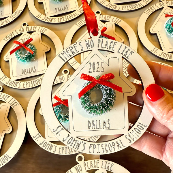 Home for the Holidays Ornament – Custom City, State, or Zip Code 2025